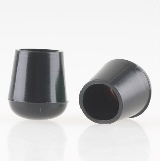 Stuhlbeinkappe / Tischbeinkappe 12 mm rund schwarz mit Stahleinlage – PVC-Kunststoff