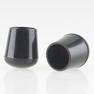 Stuhlbeinkappe / Tischbeinkappe 16 mm rund schwarz mit Stahleinlage &ndash; PVC-Kunststoff