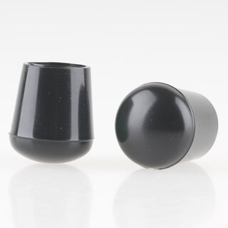 Stuhlbeinkappe / Tischbeinkappe 16 mm rund schwarz mit Stahleinlage &ndash; PVC-Kunststoff