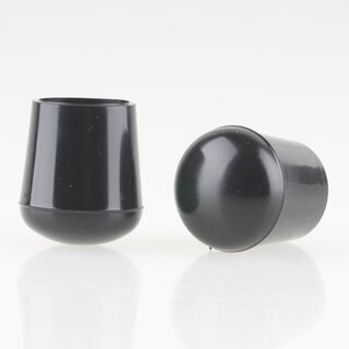 Stuhlbeinkappe / Tischbeinkappe 18 mm rund schwarz mit Stahleinlage &ndash; PVC-Kunststoff