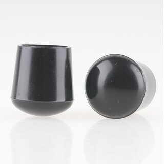 Stuhlbeinkappe / Tischbeinkappe 19 mm rund schwarz mit Stahleinlage &ndash; PVC-Kunststoff