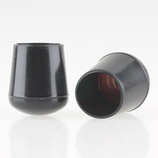 Stuhlbeinkappe / Tischbeinkappe 22 mm rund schwarz mit Stahleinlage &ndash; PVC-Kunststoff