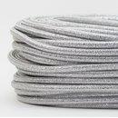 Textilkabel Stoffkabel silber metallic 3-adrig 3x0,75...