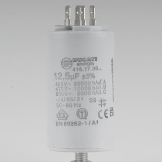 12.5uF 450V Anlaufkondensator Betriebskondensator Motorkondensator mit 6,3mm Flachstecker
