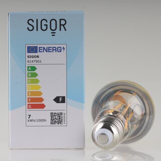 Sigor E27 LED Filament Kopfspiegellampe gold 7W(=50W) 220-240V 630 lm 2700K warmwei dimmbar