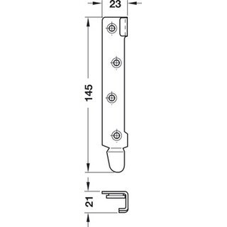 Hfele Mbel Bettverbinder 145x23x21mm Stahl 4 Schlieteile (2 Linke und 2 Rechte)