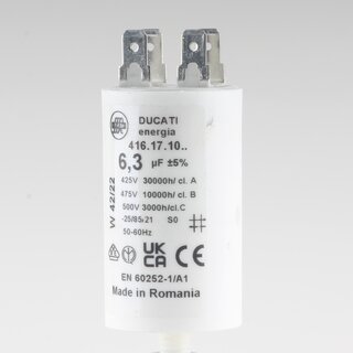 6.3uF 450V Anlaufkondensator Betriebskondensator Motorkondensator mit 6,3 mm Flachstecker