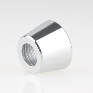 M10x1 Schrgmutter Haltekappe glatt 15x10mm Messing verchromt fr Lampen Einbau-Druckschalter geeignet