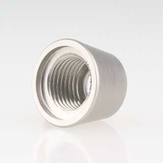 M10x1 Schrgmutter Haltekappe glatt 15x10mm Edelstahloptik  fr Lampen Einbau-Druckschalter geeignet