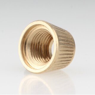 M10x1 Schrgmutter Haltekappe gerndelt 15x10mm Messing roh fr Lampen Einbau-Druckschalter geeignet