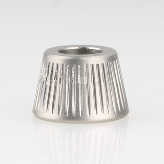 M10x1 Schrgmutter Haltekappe gerndelt 15x10mm Edelstahloptik fr Lampen Einbau-Druckschalter geeignet