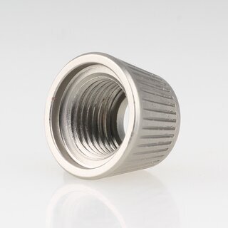 M10x1 Schrgmutter Haltekappe gerndelt 15x10mm Edelstahloptik fr Lampen Einbau-Druckschalter geeignet