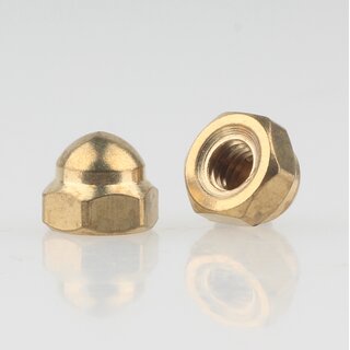 M4 Sechskant Hutmutter 7x6mm Messing roh