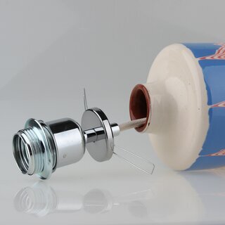 Lampen Abschluss-Scheibe Kaschierung Zierkappe 71x6mm Metall verchromt 10,2mm Mittelloch