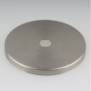 Lampen Abschluss-Scheibe Kaschierung Zierkappe 71x6mm Metall Edelstahloptik 10,2mm Mittelloch