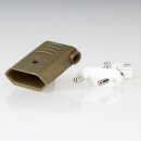 Eurostecker Europa-Flachstecker gold 250V/6A mit Schraubkontakte und seitlichem Kabelauslass