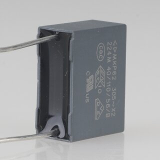 0.22uF 305V MKP-X2 Entstörkondensator 18x12.5mm Rastermaß 15mm