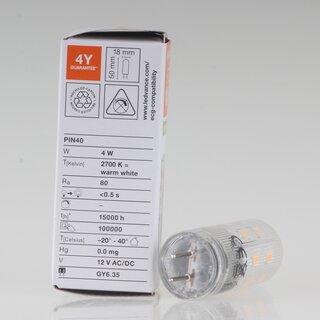 LEDVANCE  LED-Stiftsockellampe GY6,35/12V/4W=(40W) warmwei 2700K 470 lm