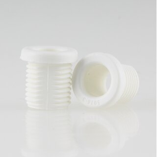 M10x1 Trompetennippel 12x12,5mm Kunststoff wei Lnge 10mm mit Profil/Verdrehschutz