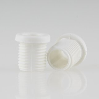 M10x1 Trompetennippel 12x12,5mm Kunststoff wei Lnge 10mm mit Profil/Verdrehschutz