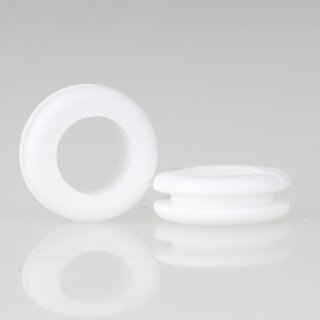 Kabeldurchführungstülle 20x7mm Weiß – für 15mm Lochbohrung, Weich-PVC