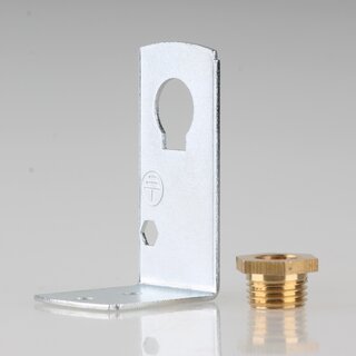 Befestigungswinkel Metall-Winkel 24x41,5mm fr E27/E14 Fassung mit Trompetennippel Messing