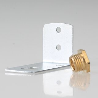 Befestigungswinkel Metall-Winkel 24x41,5mm fr E27/E14 Fassung mit Trompetennippel Messing