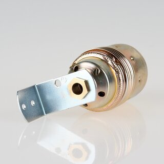 Befestigungswinkel Metall-Winkel 24x41,5mm fr E27/E14 Fassung mit Trompetennippel Messing