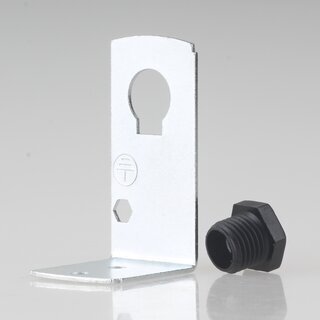 Befestigungswinkel Metall-Winkel 24x41,5mm fr E27/E14 Fassung mit Trompetennippel KU schwarz