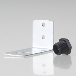 Befestigungswinkel Metall-Winkel 24x41,5mm fr E27/E14 Fassung mit Trompetennippel KU schwarz