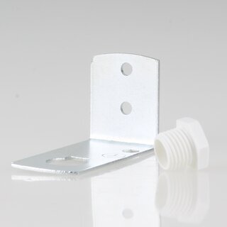 Befestigungswinkel Metall-Winkel 24x41,5mm fr E27/E14 Fassung mit Trompetennippel KU wei