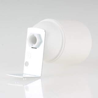 Befestigungswinkel Metall-Winkel 24x41,5mm fr E27/E14 Fassung mit Trompetennippel KU wei