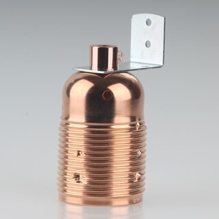 Befestigungswinkel Metall-Winkel 24x41,5mm fr E27/E14 Fassung mit Zugentlastung Metall verkupfert
