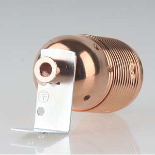 Befestigungswinkel Metall-Winkel 24x41,5mm fr E27/E14 Fassung mit Zugentlastung Metall verkupfert