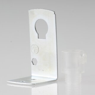Befestigungswinkel Metall-Winkel 24x41,5mm fr E27/E14 Fassung mit Zugentlastung KU transparent