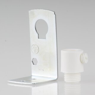 Befestigungswinkel Metall-Winkel 24x41,5mm fr E27/E14 Fassung mit Zugentlastung KU wei