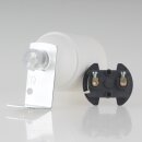 E27 Lampenfassung Kunststoff weiß mit Winkel & Zugentlastung transparent