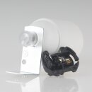 E27 Lampenfassung Kunststoff weiß mit Winkel & Zugentlastung transparent