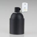 E27 Lampenfassung Kunststoff schwarz mit Winkel &...