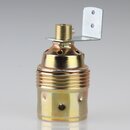 E27 Premium Lampenfassung Metall vermessingt mit Winkel &...