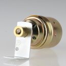 E27 Premium Lampenfassung Metall vermessingt mit Winkel & Zugentlastung