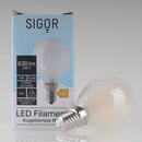 Sigor E14 LED Filament Tropfenlampe matt 5W (50W) 2700K...
