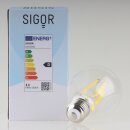 Sigor E27 LED Filament Leuchtmittel klar 11W=(100W) 220-240V 1521 lm 2700K warmweiß dimmbar