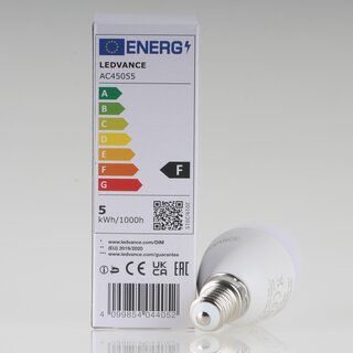 LEDVANCE E14 LED Leuchtmittel 4.9W=(40W) 240V Kerzen-Form matt warmwei 470 lm dimmbar