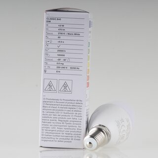 LEDVANCE E14 LED Leuchtmittel 4.9W=(40W) 240V Kerzen-Form matt warmwei 470 lm dimmbar