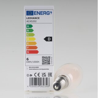 LEDVANCE E14 LED Leuchtmittel 5.5W=(60W) 240V Kerzen-Form matt 2700K warmwei 806 lm