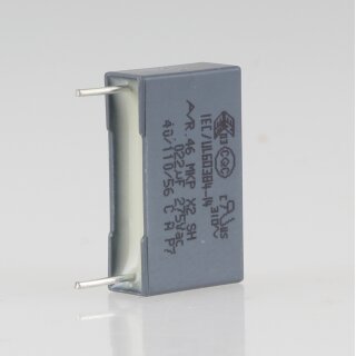 0.022uF 275V X2 Entstörkondensator 18x10.5mm Rastermaß 15mm grau