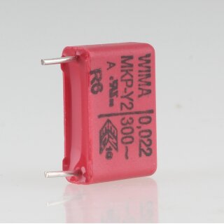 0.022uF 300V MKP-Y2 Entstörkondensator 18x12mm Rastermaß 15mm rot