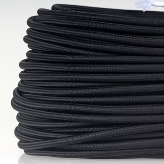 Textilkabel schwarz 3-adrig 3x0,5mm textilummantelte PVC-Schlauchleitung