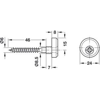 Hfele Spiegelaufhnger hhenjustierbar 6 mm fr Holzplatten ab 16 mm &ndash; SET mit Schrauben & Dbeln